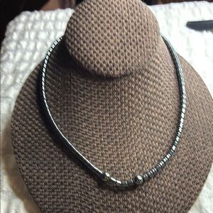 Elegant  Gunmetal Silver beaded Necklace